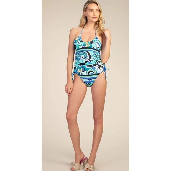 New. Trina Turk paisley swirl tankini set. Retails $168. Size 4 - Picture 2 of 7